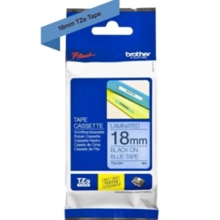 brother cinta laminada brother tze541 18mm x 8m azul   negro