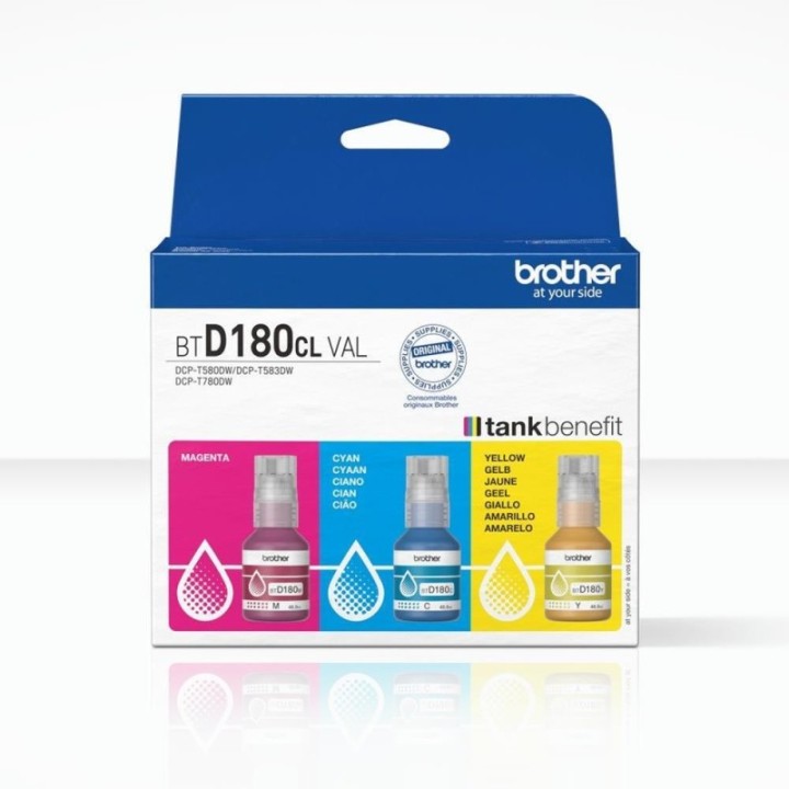 brother multipack botella tinta brother btd180clval rgb