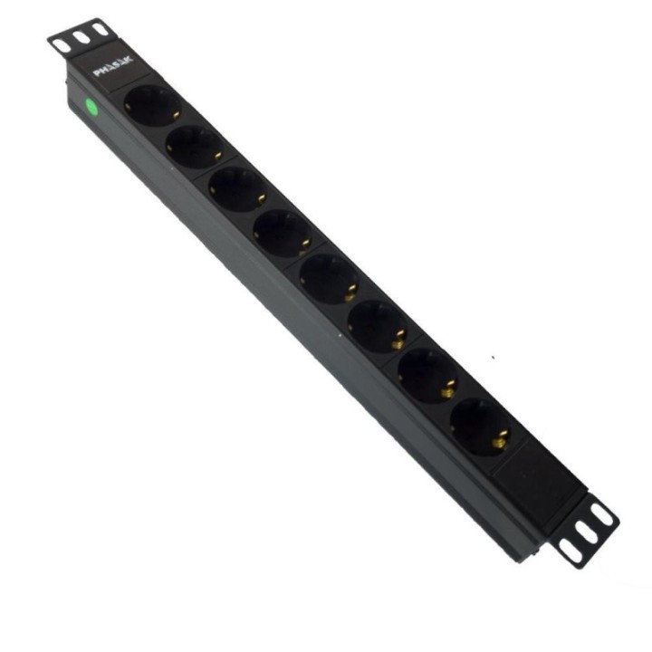 phasak regleta phasak 8 tomas rack 19 pulgadas 1.8m negro