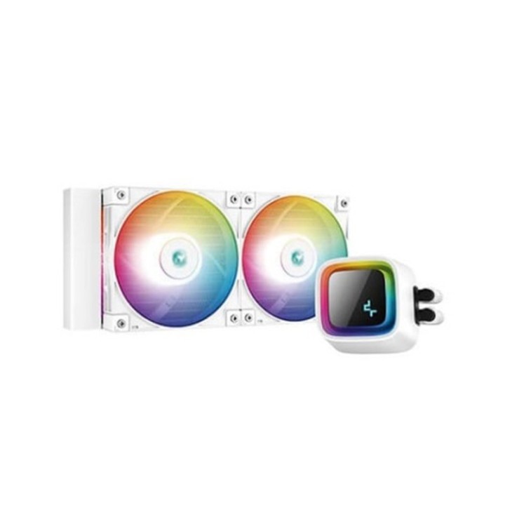 deepcool kit refrigeracion liquida gaming deepcool ls520 blanco 2 x 120mm argb
