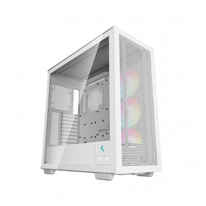 deepcool caja ordenador gaming deepcool e   atx morpheus argb cristal templado blanco