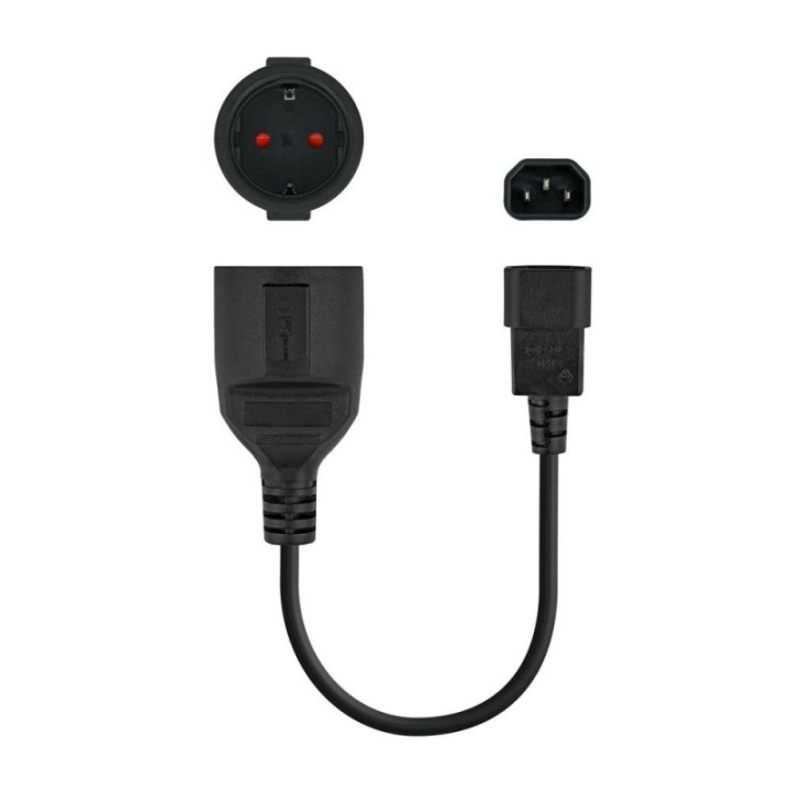 nanocable cable adaptador c14   m a cee7   h   16a   25cm nanocable