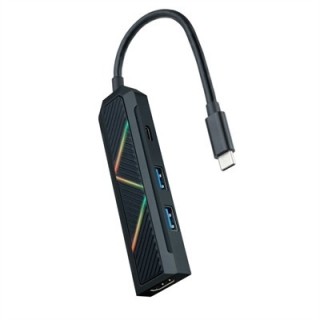 nanocable hub nanocable 4 en 1  usb tipo c    usb    hdmi    15cm    macho   hembra