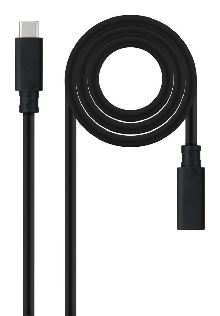 nanocable cable prolongador nanocable usb   c 3.2 gen2x2 20gbp 100w   5a   4k   60hz   usb   c   m