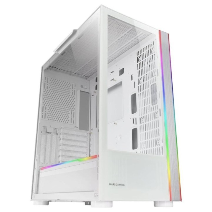 mars gaming caja ordenador mars gaming mcult e   atx cristal templado blanco
