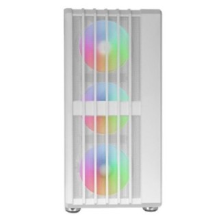 mars gaming caja ordenador mars gaming  mcvault atx argb cristal templado blanco