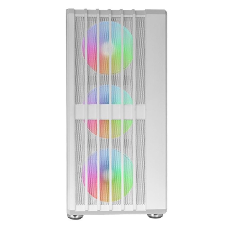 mars gaming caja ordenador mars gaming  mcvault atx argb cristal templado blanco