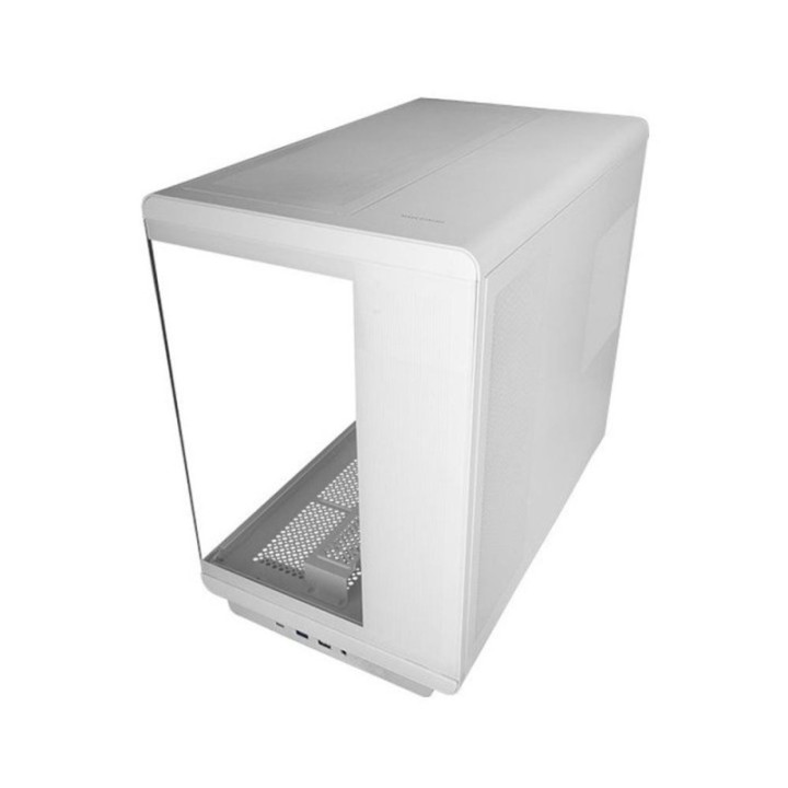 mars gaming caja ordenador mars gaming mcrev atx argb cristal templado blanco