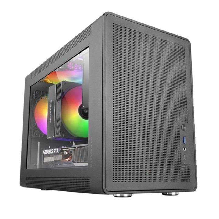 mars gaming caja ordenador mars gaming mcxps matx cristal templado negro