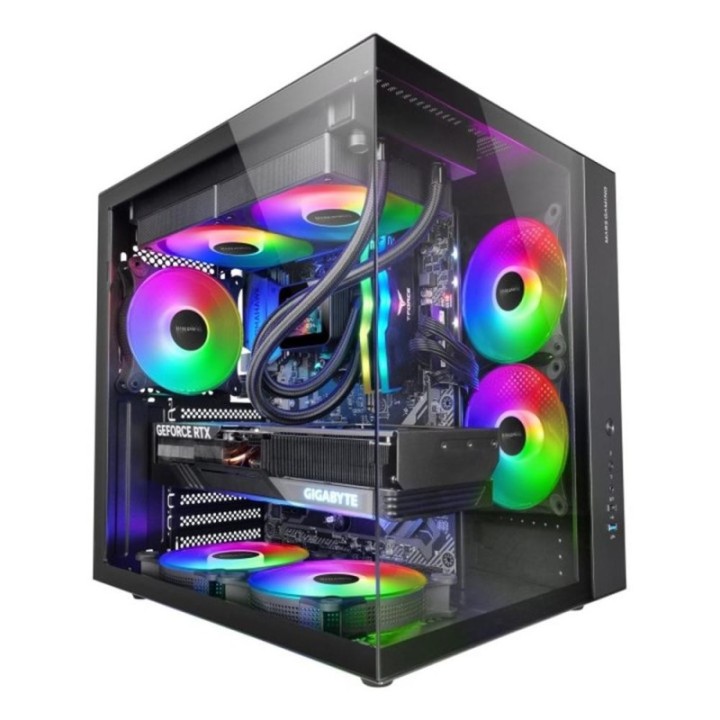 mars gaming caja ordenador mars gaming mcv   one atx frgb cristal templado negro
