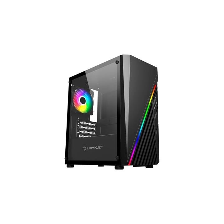 unykach caja ordenador gaming unykach mini glayze argb stripe    black micro atx