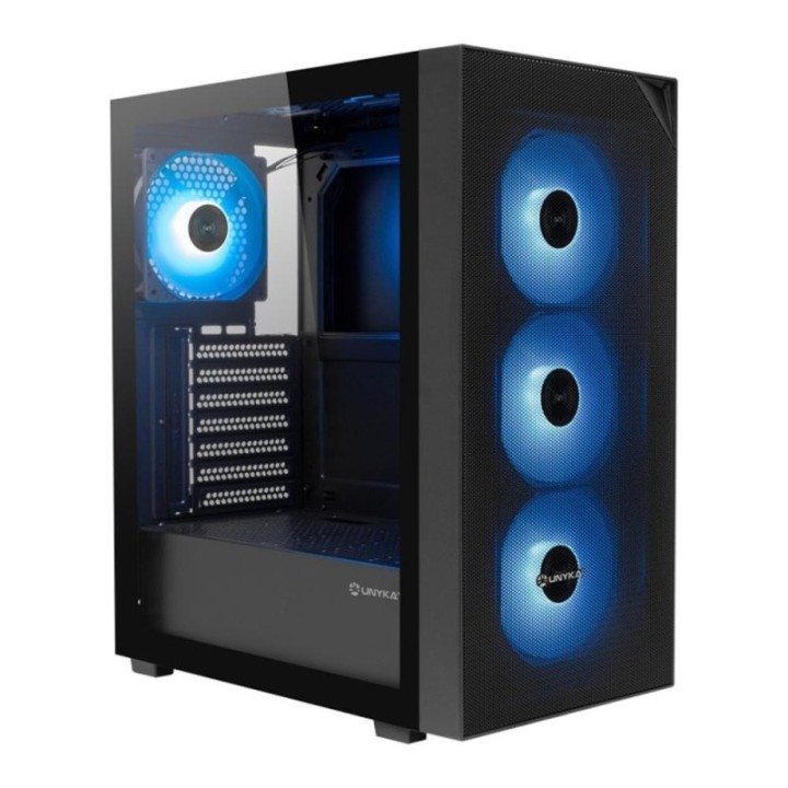 unykach caja ordenador gaming unykach revelat mesh compact edition atx argb cristal templado negra