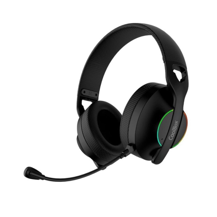 coolbox auriculares con microfono coolbox wb01 inalambricos gaming bluetooth negro
