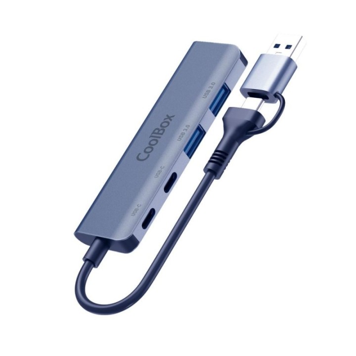 coolbox hub coolbox aluminio usb   c   a    2xusb   c + 2xusb   a 3.2 gen1