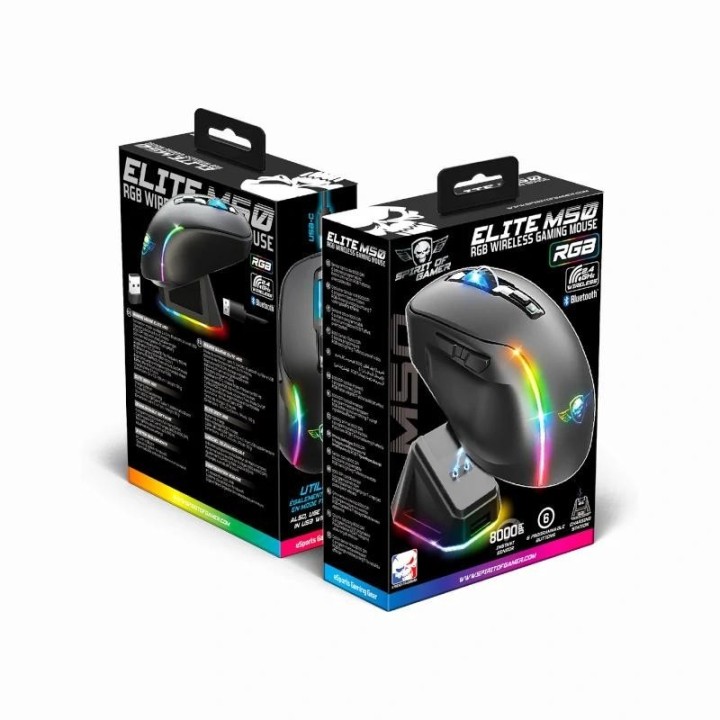 spirit of gamer raton inalambrico elite m50 negro