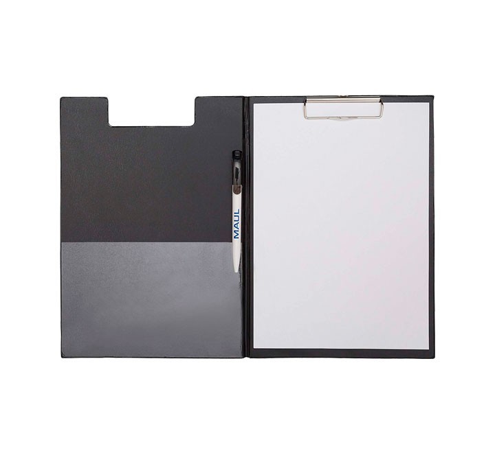 soporte maul c/tapa+pinza sup. a4 negro