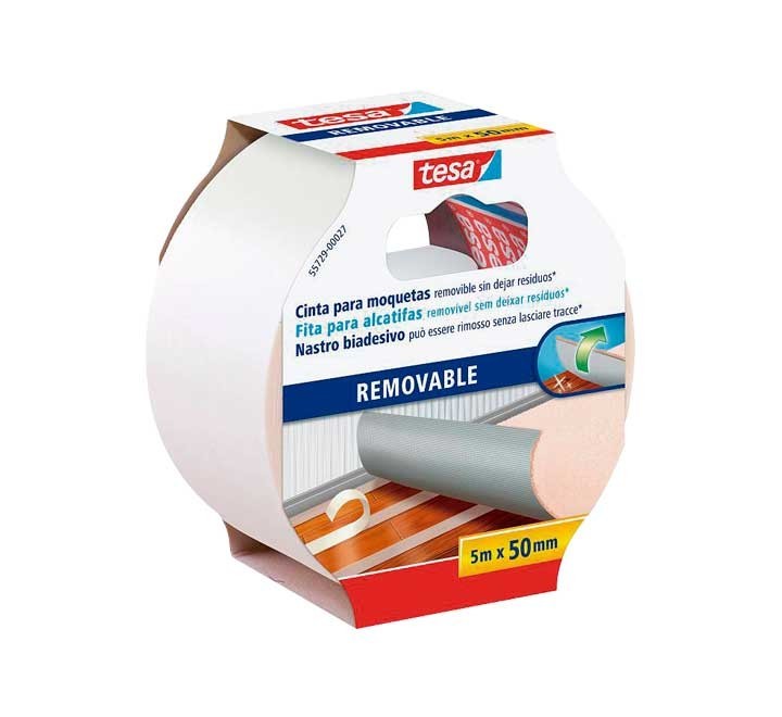 cinta adh. tesa removible moquetas 50mmx5m bl