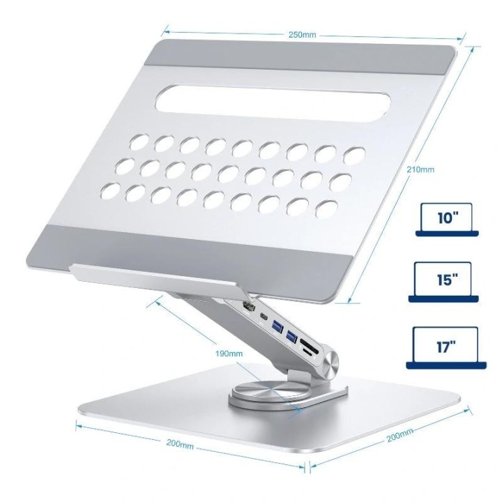 ewent soporte giro 360? y dockingstation 7 en 1