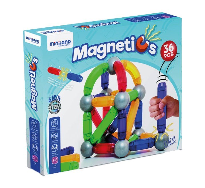 set 36 pz. construcciones magnetics miniland 94105