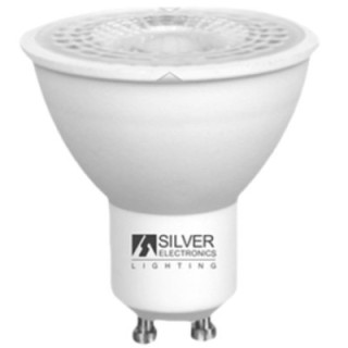 silver bombilla led silver electronic eco dicroica 8w 60w    gu10    6000k    38º    773 lm    luz