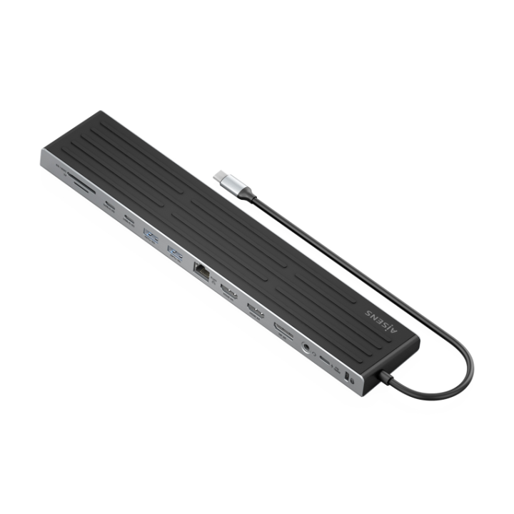 usb c dock aisens 13 en 1 usb c a 2xhdmi 1xdp 1xrj45 1xsd 1xranura kensington