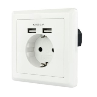 nanocable base de enchufe pared schuko+2usb 2.4a