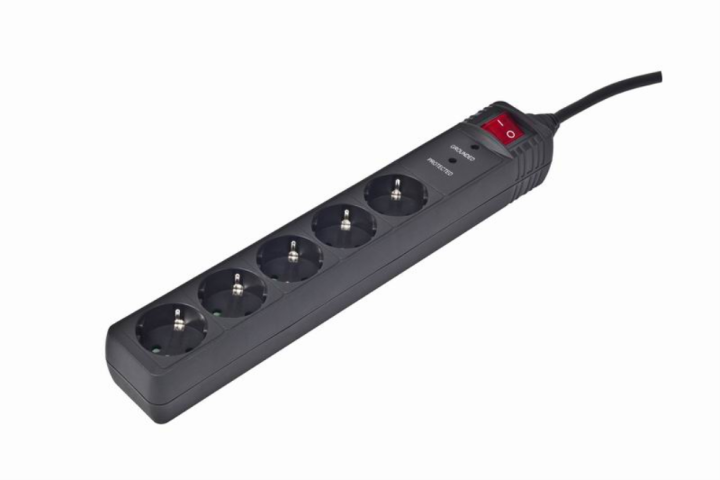 regleta gembird 5 tomas proteccion antipicos negro 3m