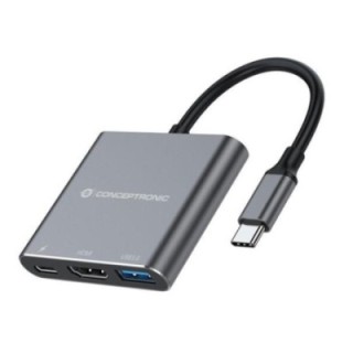conceptronic hub usb tipo c conceptronic donn18g 1 x hdmi    1 x usb 3.0    1 x usb tipo c    100w