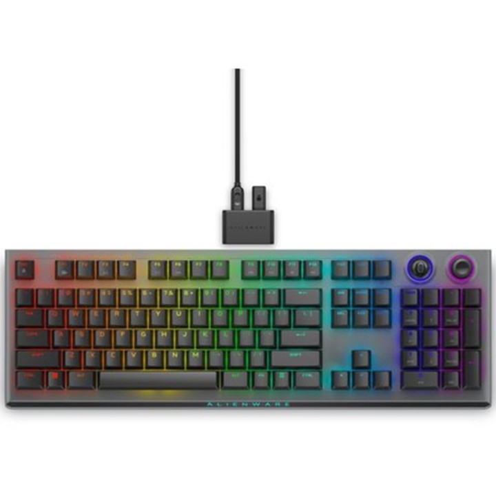 dell teclado dell alienware tri   mode wireless gaming aw920k inalambrico ingles gris