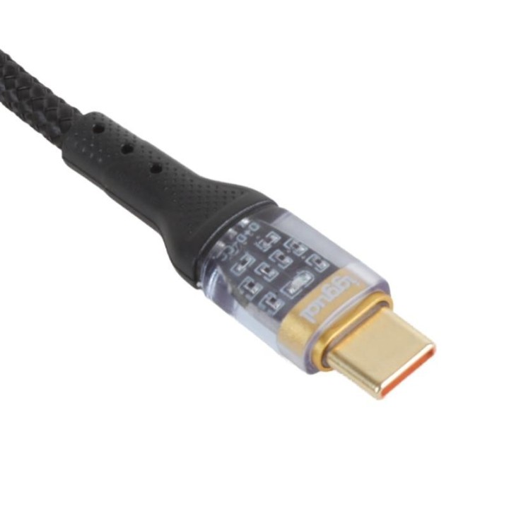iggual cable usb c a tipo c 3a 100 cm trenzado led