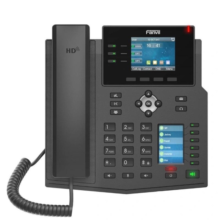 fanvil x4u, 12 l?neas sip, 1 pantalla lateral