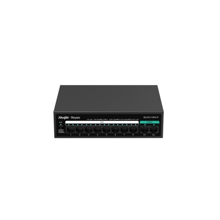 switch ruijie unmanaged 8 rj45 poe 1 sfp combo