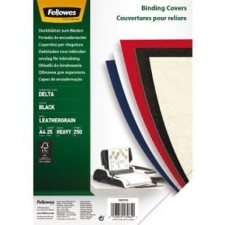 c.25 portadas fellowes a4 250gr simil piel neg