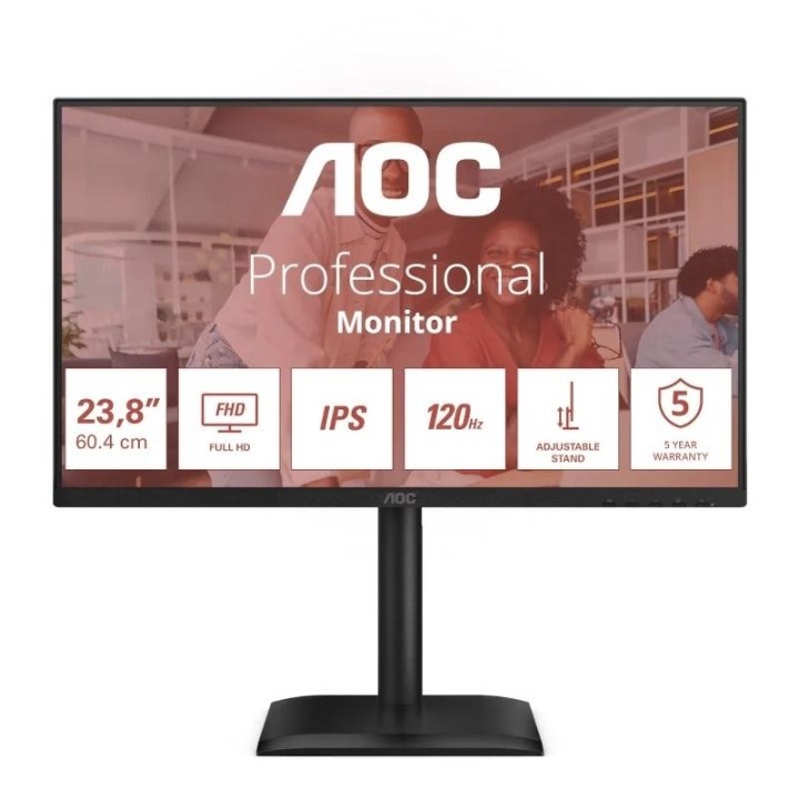 aoc 24e4u monitor 23.8" 120hz ips s sub hdmi dp