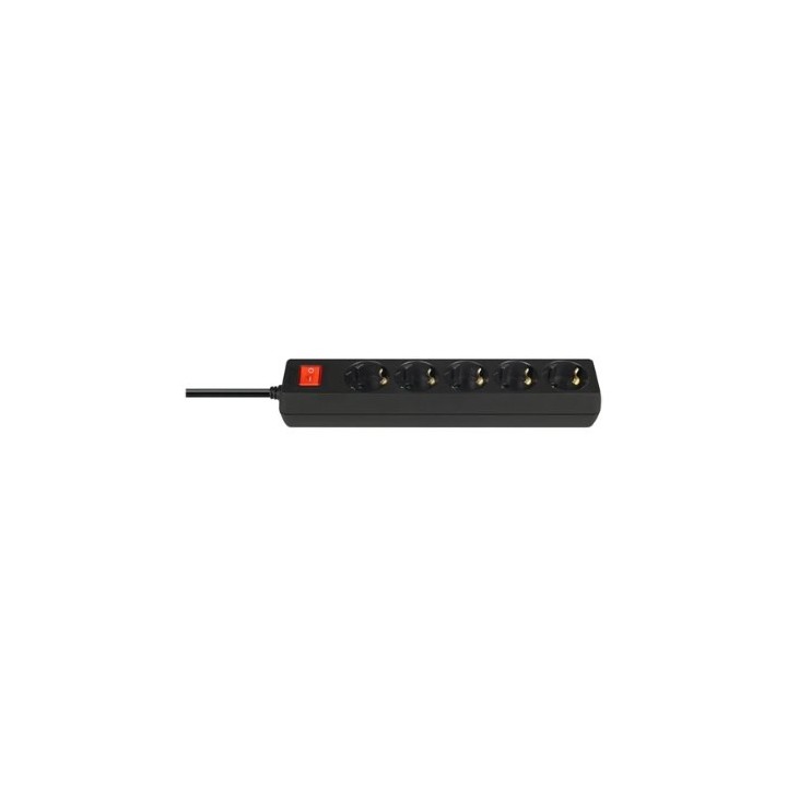 regleta de 5 enchufes savio lz 15 black 5 ecnhufe schuko cable 5m carga maxima 2500w