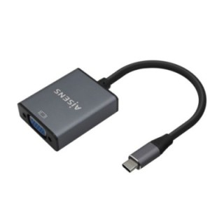 cable conversor aisens aluminio usb c a vga usb c/m hdb15/h gris 15cm
