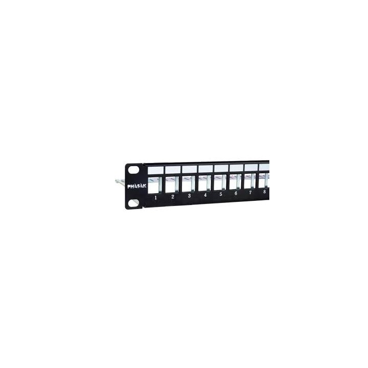 phasak panel frontal armario rack 19 pulgadas phasak para 24 conectores 1u con org. de cables ftp ne