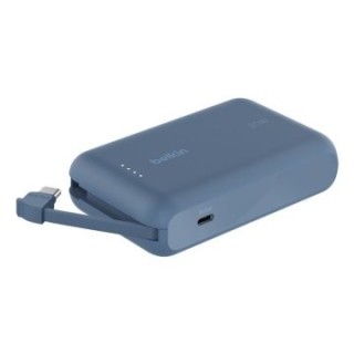 powerbank belkin bpb021hqbl boost charge 10,000 mah con cable integrado charge usb c 20w azul