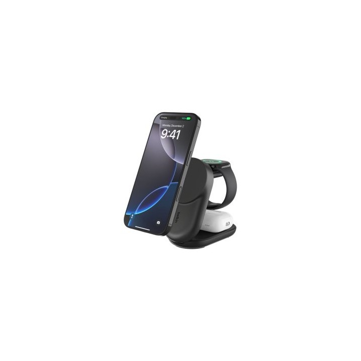 base de carga belkin wiz037kq ultracharge negro magnetico plegable qi2 25w movil reloj auriculares
