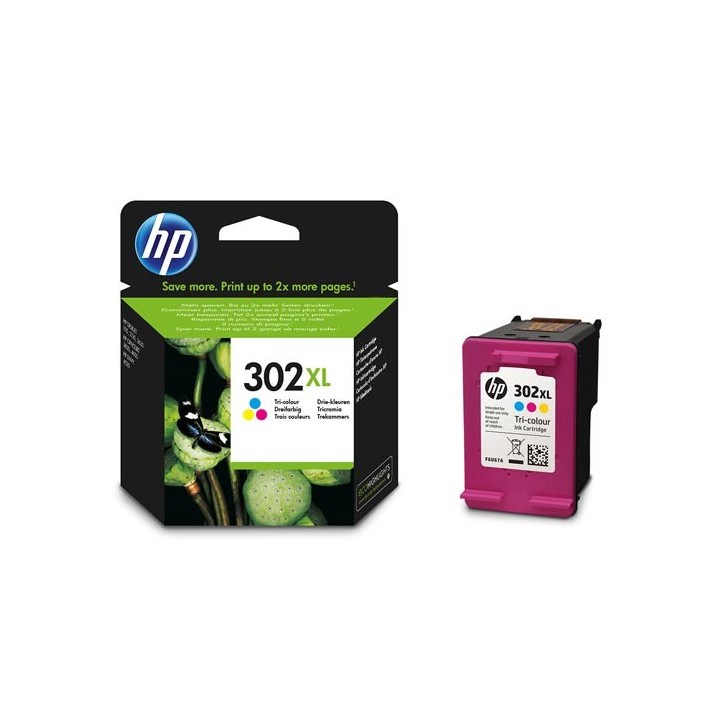 tinta hp f6u67ae nao 302xl tricolor c/m/y