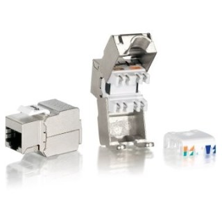 kit 8 uds conector hembra rj45 ftp cat6 panel keystone tool free