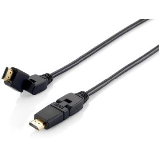 cable hdmi equip hdmi 2.0 high speed con ethernet 1m conector pivotante 180ao 119361