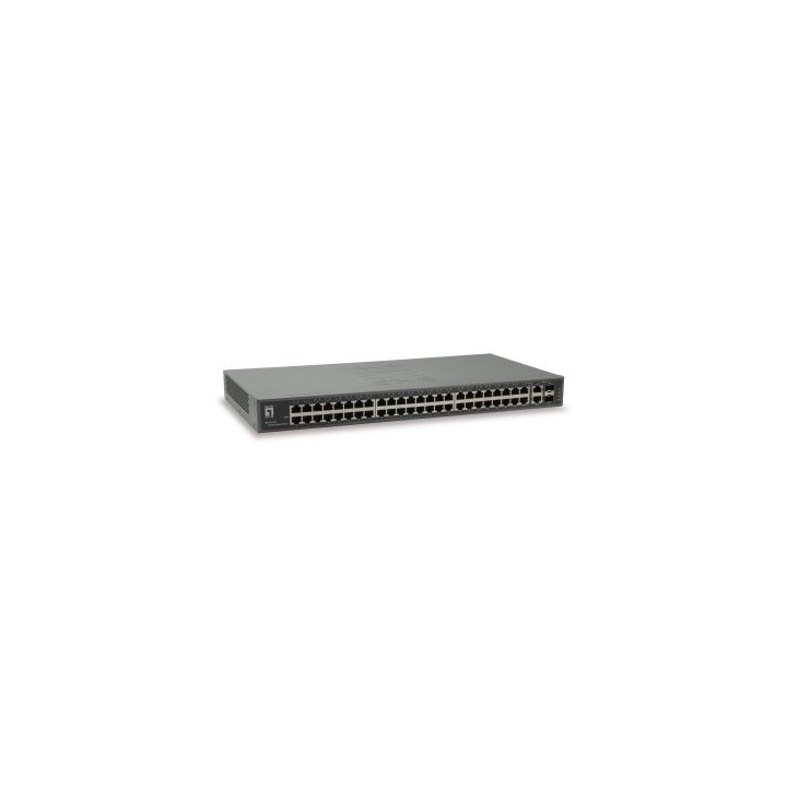 switch level one 50 port fast ethernet switch, 2 x gigabit sfp/rj45 combo