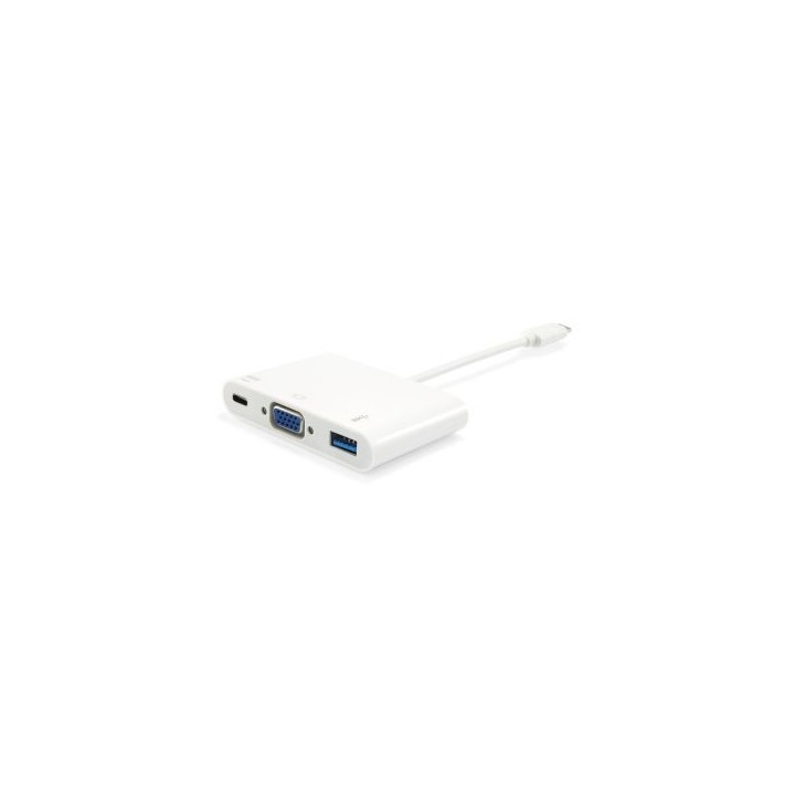 adaptador usb c equip 133462 a 1xvga hembra 1xusb a 3.0 1xusb c pd 60w