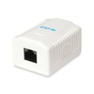 roseta de superficie categoria 5e 1 hembra rj45 color blanco