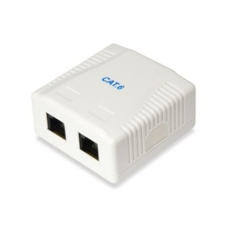 roseta de superficie categoria 6 2 hembras rj45 color blanco