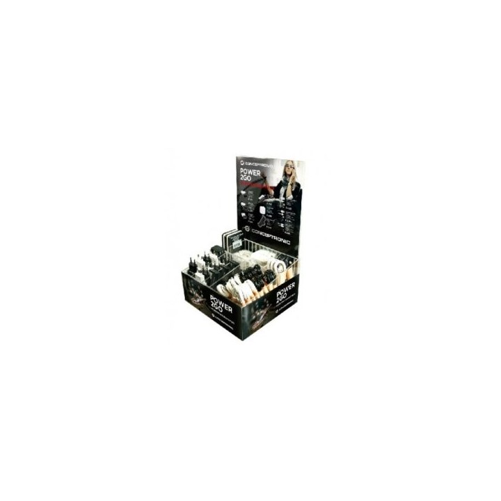 expositor power2go  cargadores cables accesorios incluye 70 artÃ£Â­culos