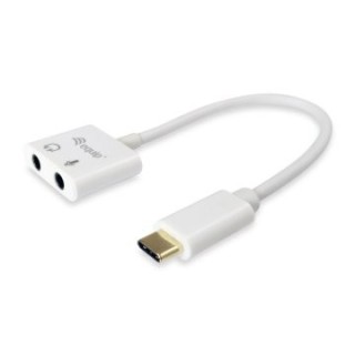 adaptador usb c equip a audio 2 jack 3.5mm hembra para auricular y microfono