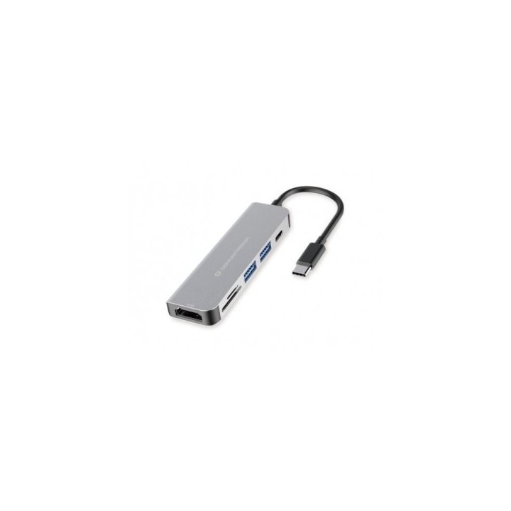 docking usb c conceptronic donn02 a 1xhdmi 1xusb c pd 60w 2xusb a 3,0 1xlector sd 1xlector microsd