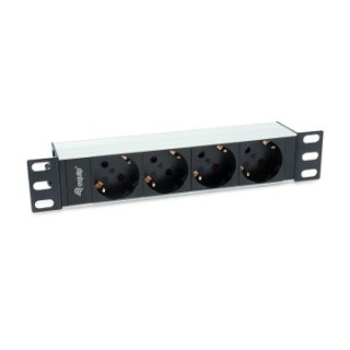 regleta alimentacion aluminio rack 10" 1u 4 tomas tipo shucko euro cable 1.5m